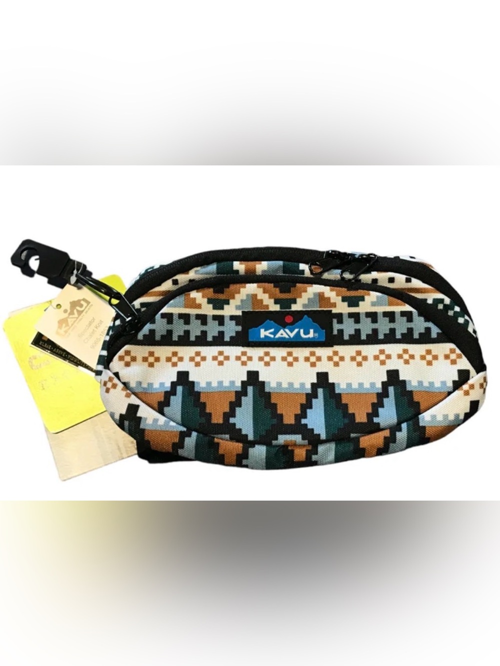 KAVU Spectator Fanny Pack – Southwestern Aztec Print Teal & Brown 🏷️ NWT